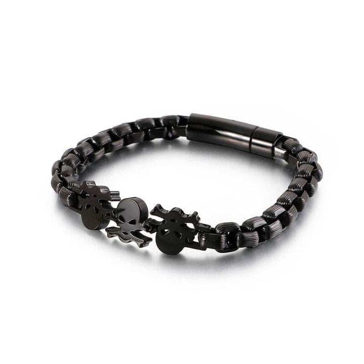 Kalen Trend Men's Stainless Steel Punk Style Bracelet Skull Head Accessory Jewelry Gift.