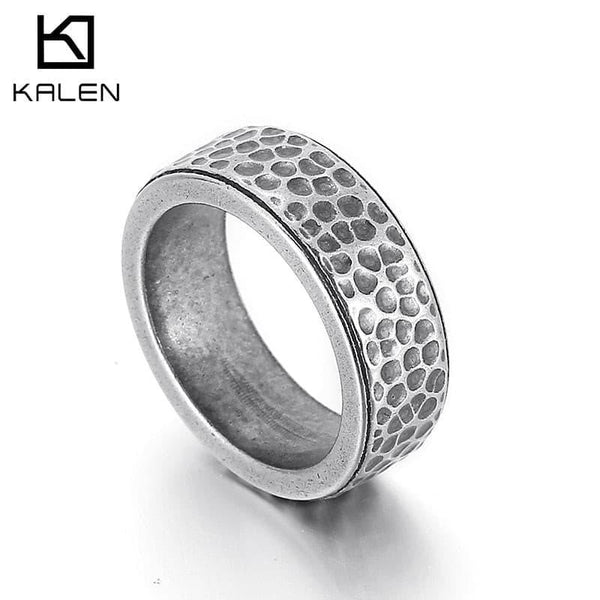 Kalen 8mm Vintage Men's 316L Stainless Steel Design Ring Size8-12 Anniversary Gift Party Accessories.