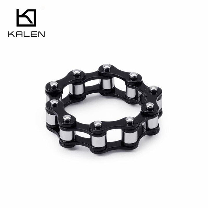 KALEN Stainless Steel Gold Motorcycle Chain Rings For Men Boho Colorful Bike Chain Finger Man Ring Biker Party Jewelry Size 8-12.
