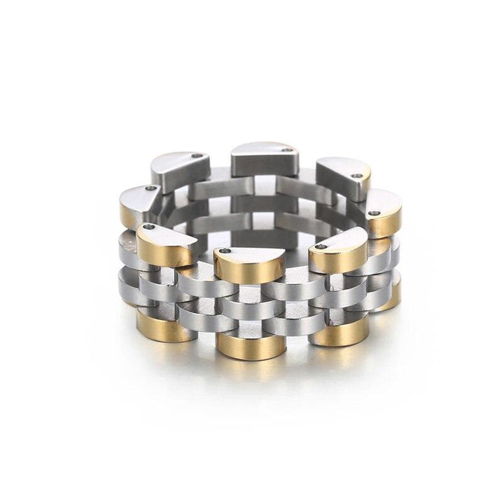 KALEN 9mm Watchband Design  Chain Stainless Steel Rings For Women Men Simple Wind Anillos Hip Hop Fashion Party Jewelry  Gifts.