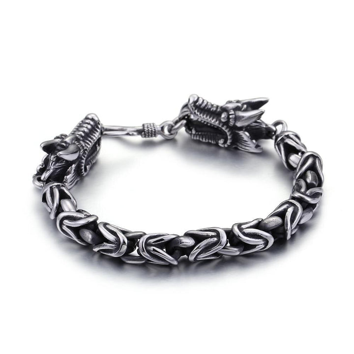 Kalen 9mm Vintage Animal Bracelets Dragon Bracelet Simple Hook Stainless Steel Men's Jewelry.