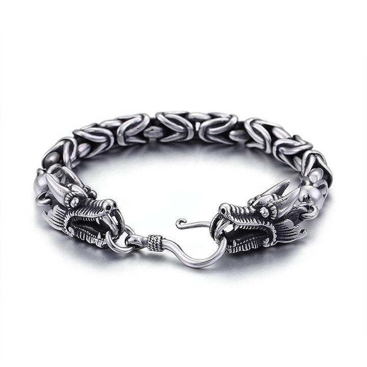 Kalen 9mm Vintage Animal Bracelets Dragon Bracelet Simple Hook Stainless Steel Men's Jewelry.