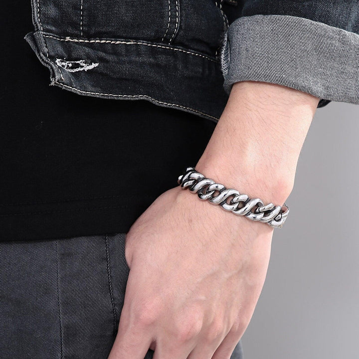 Kalen Accessories Splicing Chain High Quality Stainless Steel Punk Men's Bracelet Jewelry.