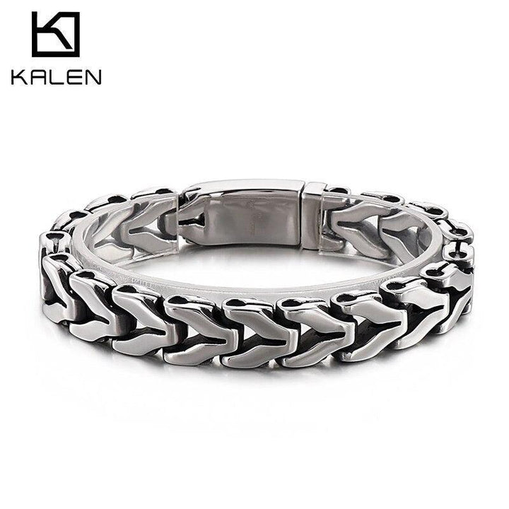 Kalen Arrow Accessory Combination Chain Punk Men&amp;#39;s Stainless Steel Bracelet Jewelry Wholesale.