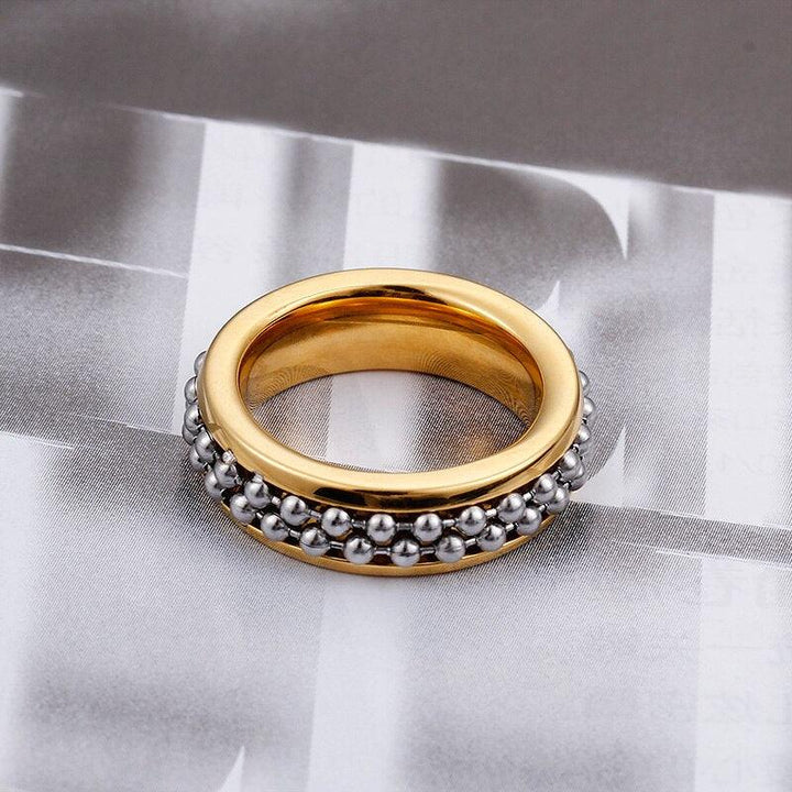 KALEN Bead Chain Ring Stainless Steel 2 Color.