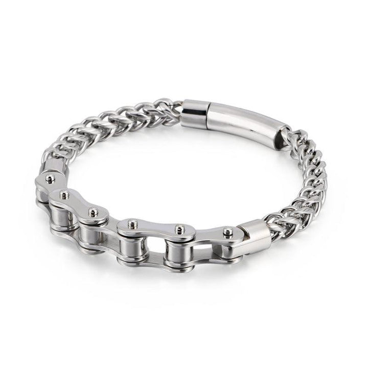 Kalen Biker 10mm Franco Bicycle Chain Stainless Steel Bracelet for Men - kalen