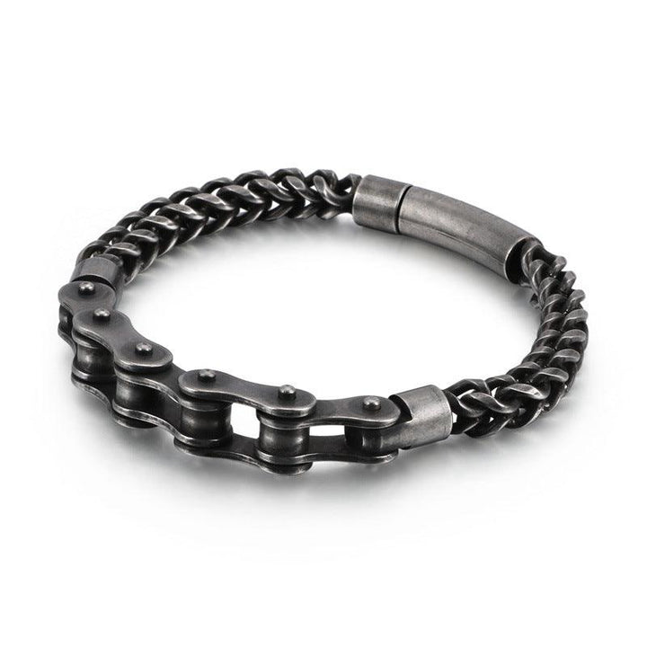 Kalen Biker 10mm Franco Bicycle Chain Stainless Steel Bracelet for Men - kalen