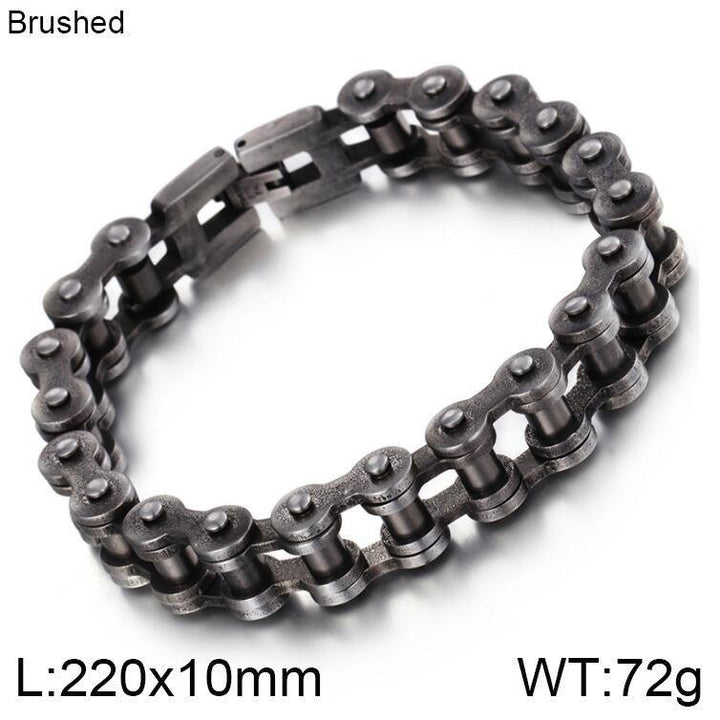 Kalen Biker 11mm Brushed Bicycle Chain Bracelet for Men - kalen