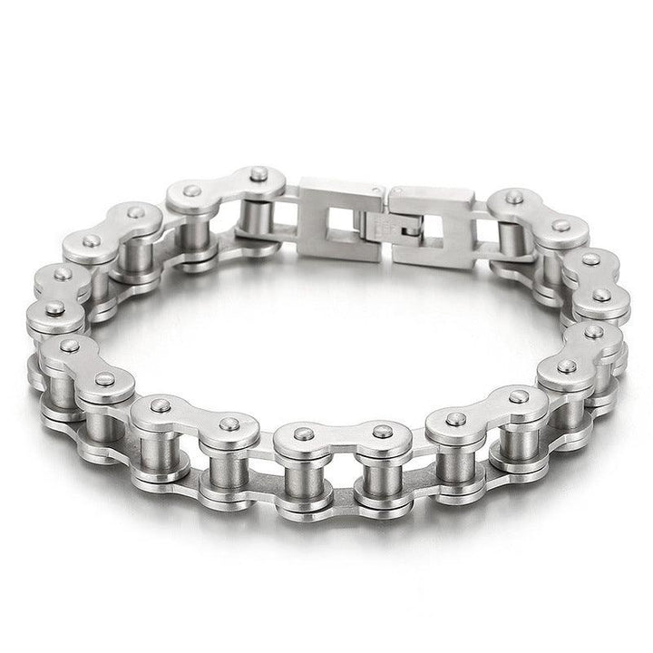 Kalen Biker 11mm Brushed Bicycle Chain Bracelet for Men - kalen