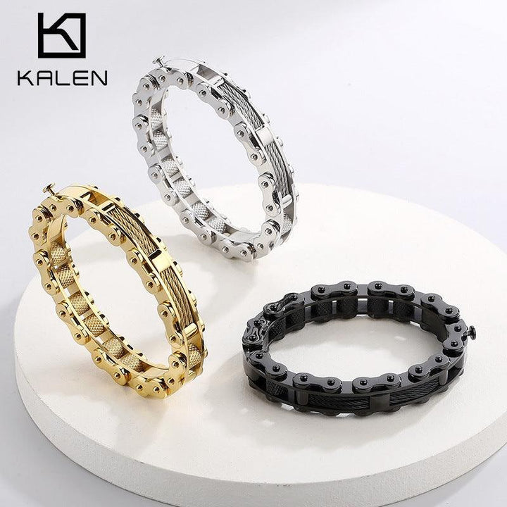 Kalen Biker 12mm Bicycle Chain Bracelet for Men - kalen