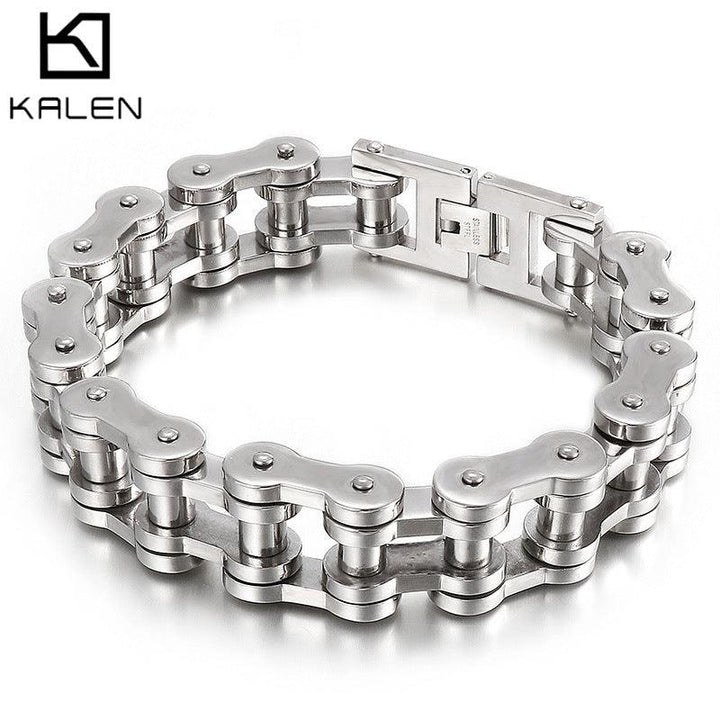 Kalen Biker 13/18mm Stainless Steel Bicycle Chain Bracelet for Men - kalen