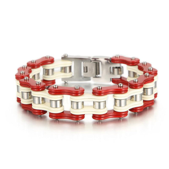 Kalen Biker 16.5mm Bicycle Chain Stainless Steel Colorful ROller Bracelet for Men - kalen