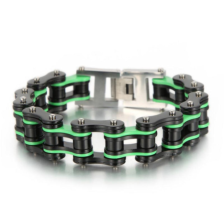 Kalen Biker 16.5mm Bicycle Chain Stainless Steel Colorful ROller Bracelet for Men - kalen