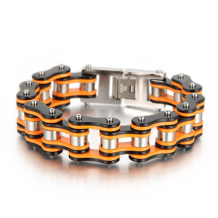 Kalen Biker 16.5mm Bicycle Chain Stainless Steel Colorful ROller Bracelet for Men - kalen