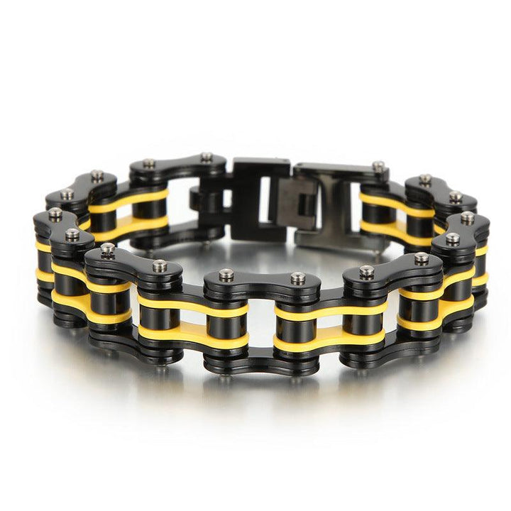 Kalen Biker 16mm Bicycle Chain Stainless Steel Colorful ROller Bracelet for Men - kalen