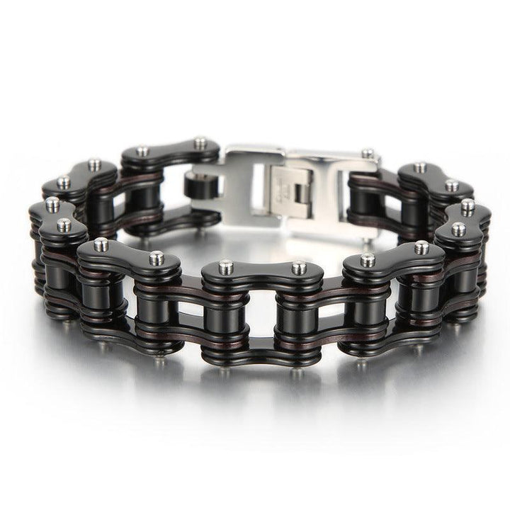 Kalen Biker 16mm Bicycle Chain Stainless Steel Colorful ROller Bracelet for Men - kalen