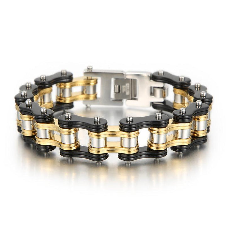 Kalen Biker 16mm Bicycle Chain Stainless Steel Colorful ROller Bracelet for Men - kalen