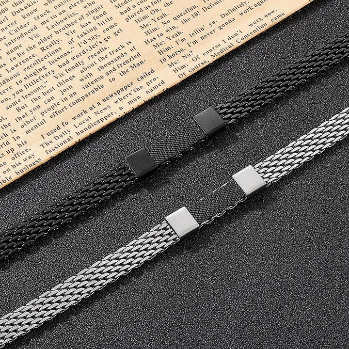 Kalen Black Mesh Chain Punk Style Stainless Steel High Quality Men's Bracelet Simple Jewelry.