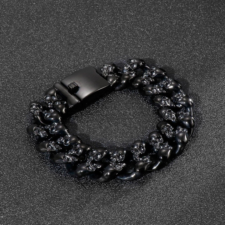 Kalen Black Skull Accessories Trend Men's 316L Stainless Steel Bracelet Gift For Friend.