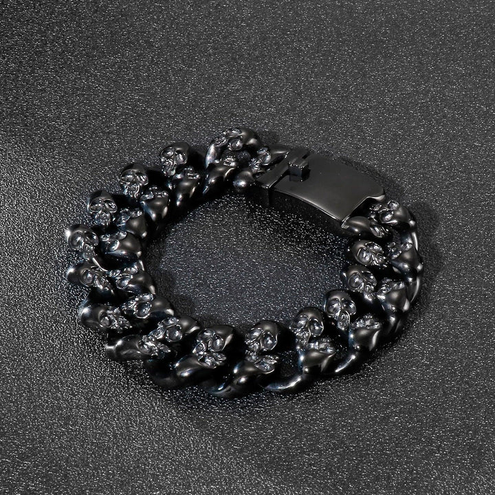 Kalen Black Skull Accessories Trend Men's 316L Stainless Steel Bracelet Gift For Friend.