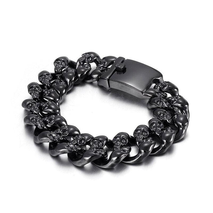 Kalen Black Skull Accessories Trend Men's 316L Stainless Steel Bracelet Gift For Friend.