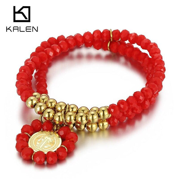 Kalen Bohemian Beads Chain Bracelets Set for Women Multilayer Charm Bracelets Bangles Passionate Girl Fashion Wrist Jewelry.