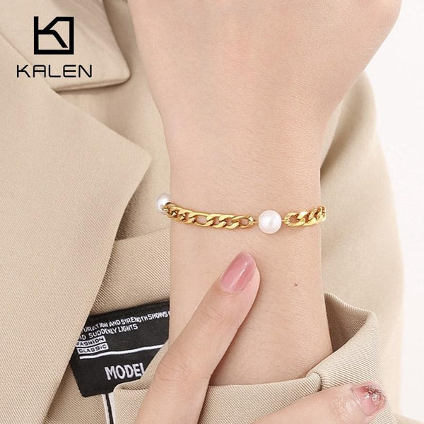 KALEN Chain Bracelet for Women Fashion Pearl Bracelet New Simple Jewelry Accessories Wholesale.