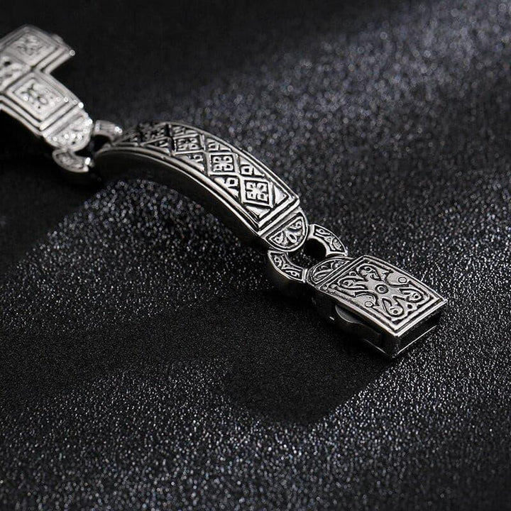 KALEN Christian Big Cross Charm Bracelets Men 20cm Stainless Steel Mysterious Symbol Bangle Prayer Amulet Jewelry 2020.