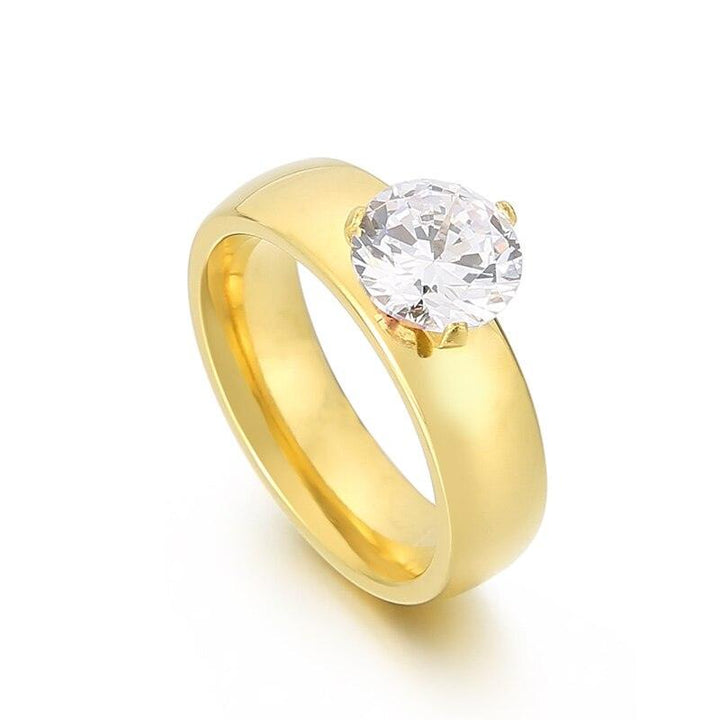 KALEN Classic Wedding Ring For Couple Smooth Stainless Steel Couple Rings Gold Simple 6MM Women Men Lovers Engagement Jewelry.