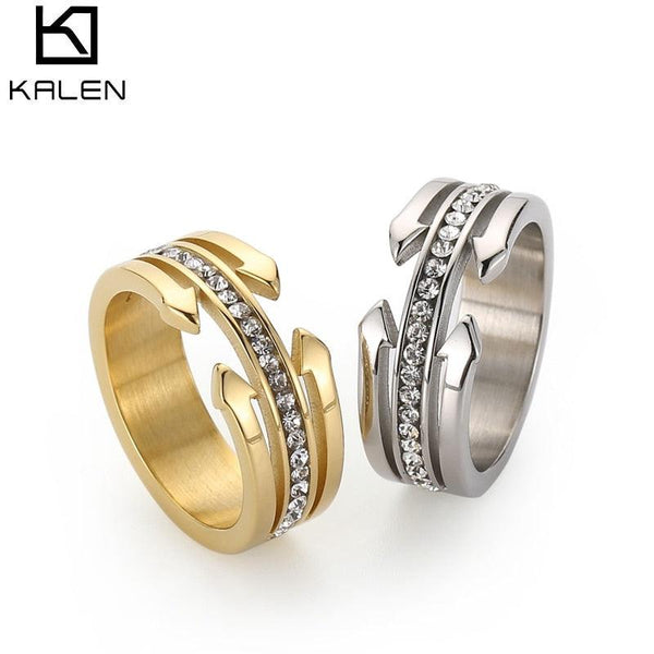 Kalen Classic Wedding Women Ring Simple Finger Rings With Middle Paved CZ Stones Understated Delicate Female Engagement Jewelry.