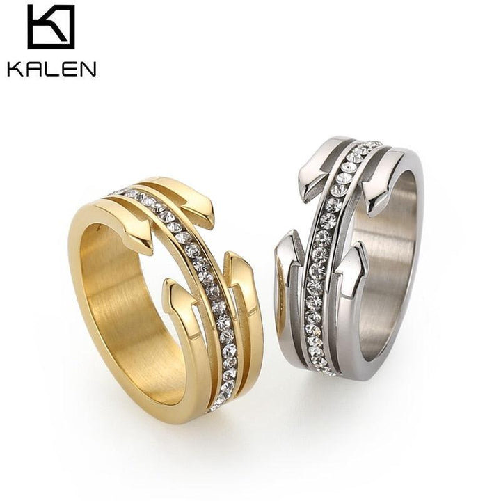 Kalen Classic Wedding Women Ring Simple Finger Rings With Middle Paved CZ Stones Understated Delicate Female Engagement Jewelry.