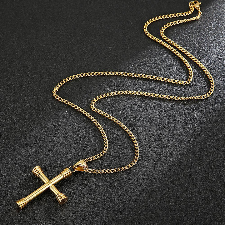 Kalen Color Block Cross Stainless Steel Pendant Hip Hop Male Rock Style Men's Jewelry.