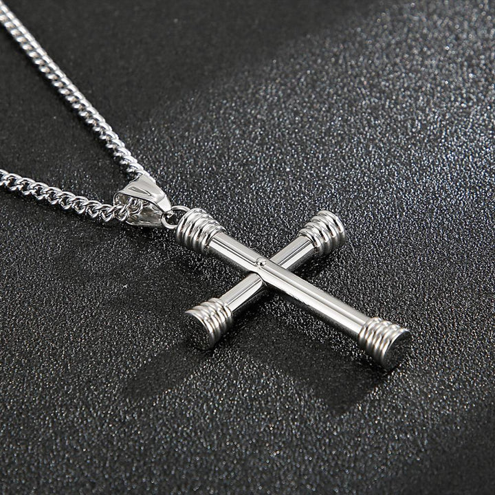 Kalen Color Block Cross Stainless Steel Pendant Hip Hop Male Rock Style Men's Jewelry.