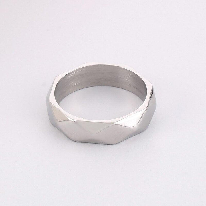 KALEN Creative Diamond-Shaped Faceted Stainless Steel Polishing Ring For Men's Personalized Fashion Punk Jewelry Wholesale.