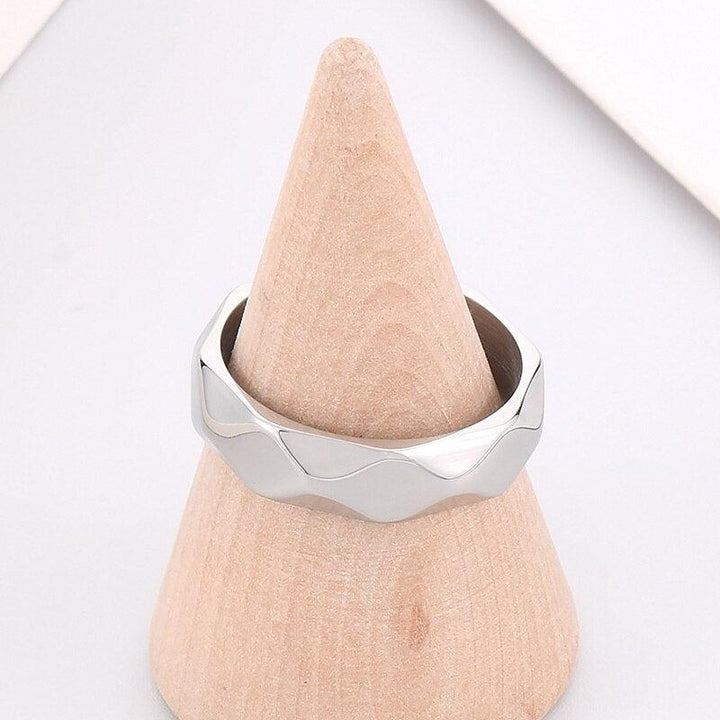 KALEN Creative Diamond-Shaped Faceted Stainless Steel Polishing Ring For Men's Personalized Fashion Punk Jewelry Wholesale.