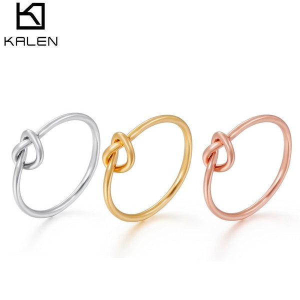 KALEN Creative Geometric Element Knot Metal Opening Rings For Woman Fashion Jewelry Simple Party Girl's Unusual Anillos.