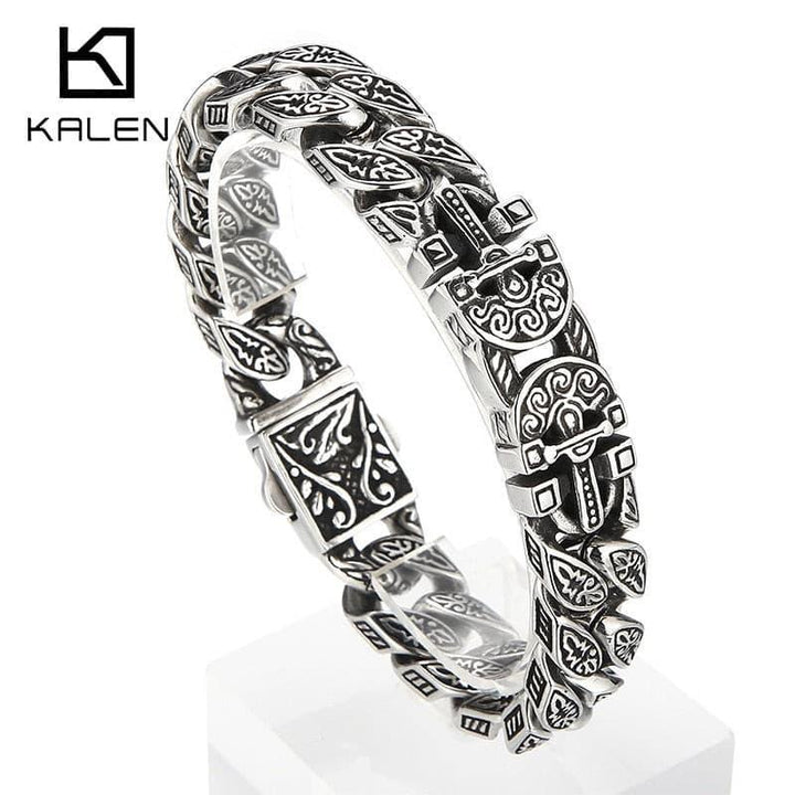 KALEN Cross Cuban Link Chain Bracelet Men Stainless Steel 316L Male Charm Bracelet New 2022.