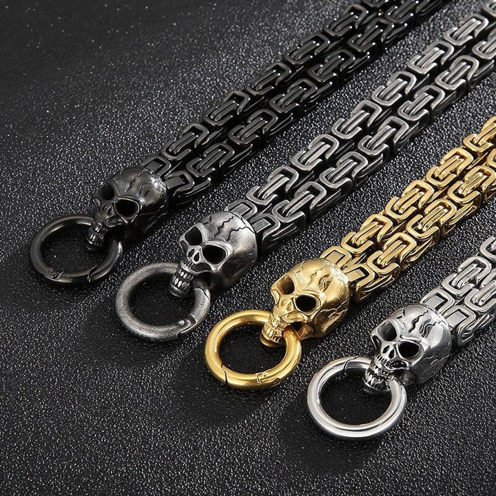 KALEN Double Layer Royal Chain Skull Charm Bracelet Men Male Stainless Steel 4 Color.