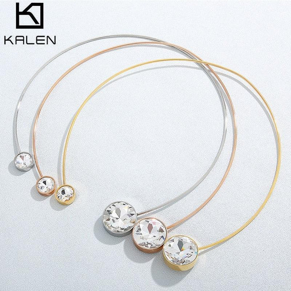 KALEN Elegant Zircon Choker Necklace  Clavicle Chain Fashion Necklace For Women Wedding Jewelry Collar Necklaces Maxi Chokers.