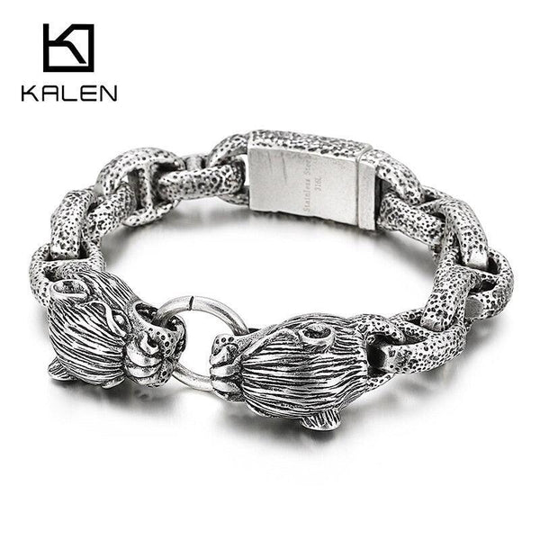 Kalen Exquisite Animal Accessories Bracelet 316L Stainless Steel Men's Punk Jewelry New.