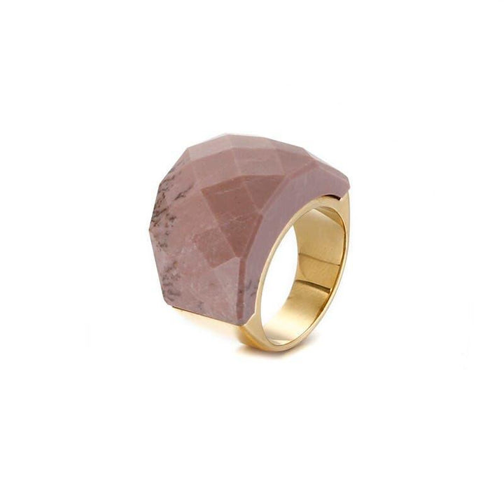 KALEN Fashion Colourful Big Stone Rings For Women Gold Color Stainless Steel Mujer Anillos Wedding Bands Party Jewelry.