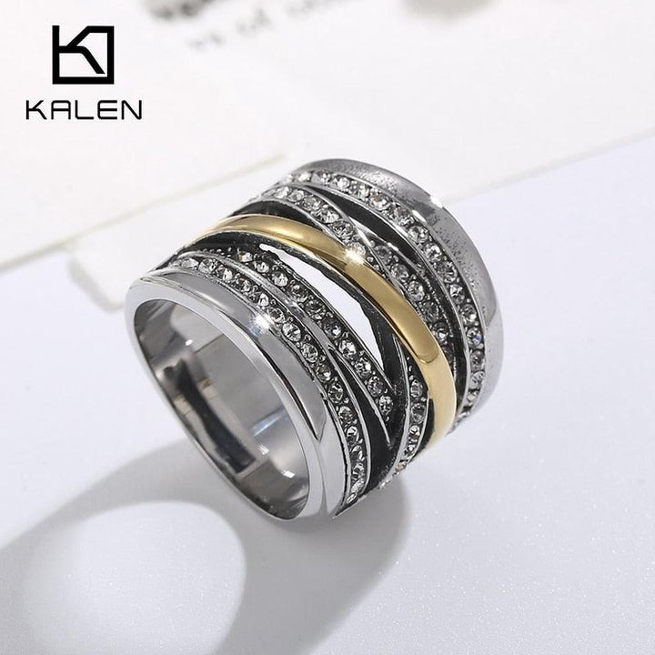 KALEN Fashion Cross New Design Women Ring Fancy Wedding Bridal Ring Micro Paved CZ Stone Versatile Party Finger Ring Wholesale.