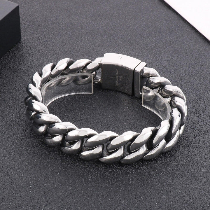 KALEN Fashion Cuban Chain Personality Charm Men's Bracelet Silver Color 316L Stainless Steel Punk Jewelry Unfaded Accessories.