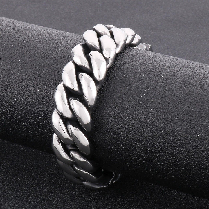 KALEN Fashion Cuban Chain Personality Charm Men's Bracelet Silver Color 316L Stainless Steel Punk Jewelry Unfaded Accessories.