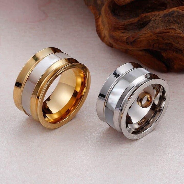 KALEN Fashion Jewelry Bague Stainless Steel Gold &amp; Color Rings For Women Round Smooth Shell Groove Wedding Rings Party Gifts.