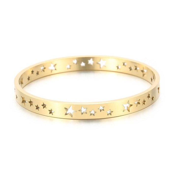 KALEN Fashion Jewelry Hollow Star Bracelets &amp; Bangle Stainless Steel Rose Gold Gold and Silver Color Bangle For Women.