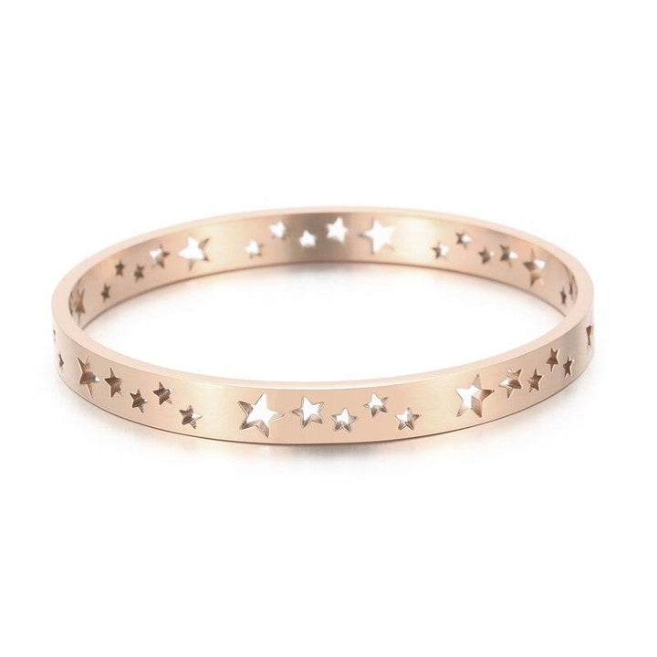 KALEN Fashion Jewelry Hollow Star Bracelets &amp; Bangle Stainless Steel Rose Gold Gold and Silver Color Bangle For Women.