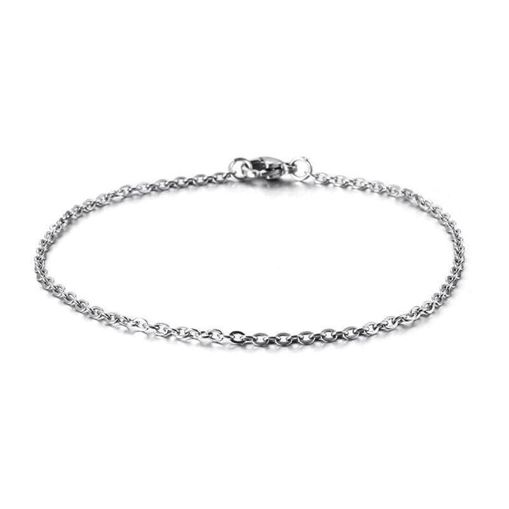 KALEN Fashion Link Chain Bracelet Men Women Stainless Steel Thin Chain 16cm-24cm Hand Wristband Unisex Jewelry.