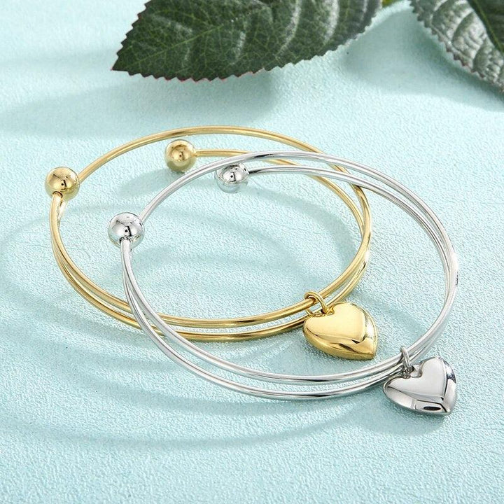 KALEN Fashion Love Bracelet For Women Stainless Steel Simple Double Layer Sweet Girl Personalized Accessories Polishing Jewelry.