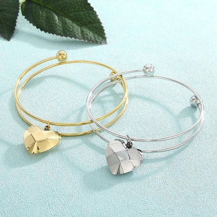 KALEN Fashion Love Bracelet For Women Stainless Steel Simple Double Layer Sweet Girl Personalized Accessories Polishing Jewelry.